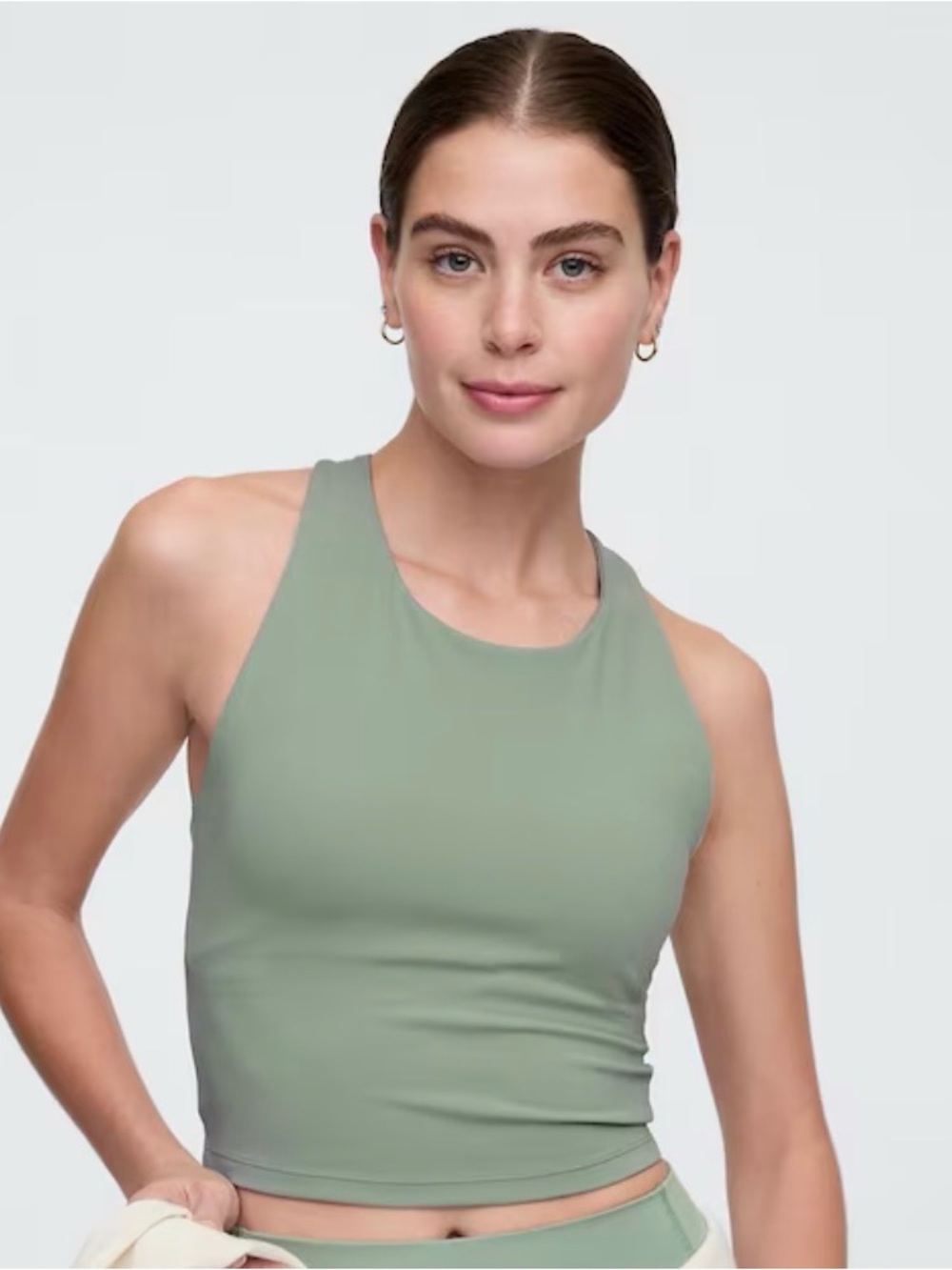 GAP Light Sage Green Racerback Crop Tank with built in bra